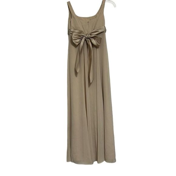 Davids Bridal Formal Bridesmaid Dress Size 8 Champagne Sleeveless Chiffon A-line - Picture 5 of 11